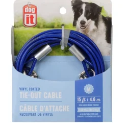 Dog Tether Tie-out Cable Blue Medium 4.6m (15')