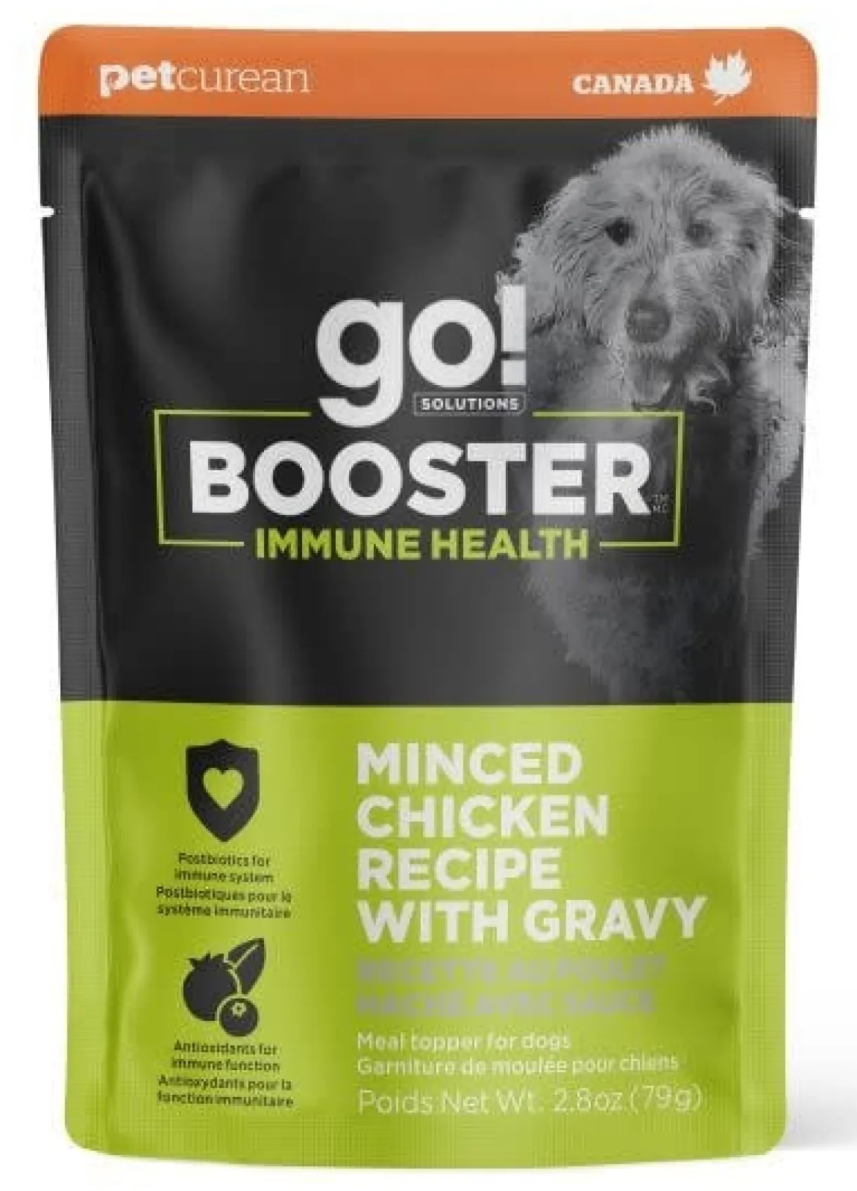 Go! Booster Immune Health Minced Chicken with Gravy Meal Topper for Dogs 2.8oz