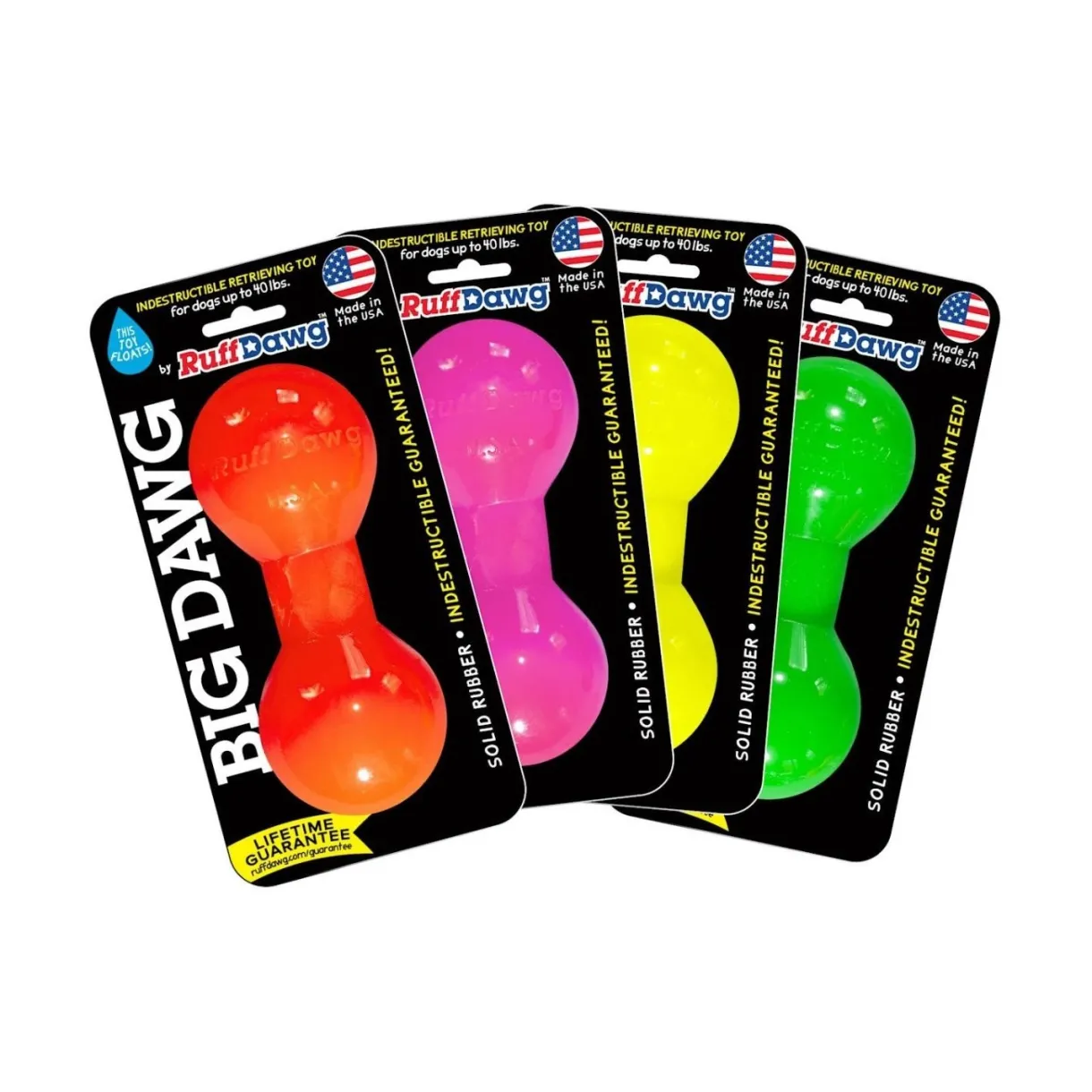 Indestructible Rubber Big Dawg Barbell Assorted Regular 6"x2.5"