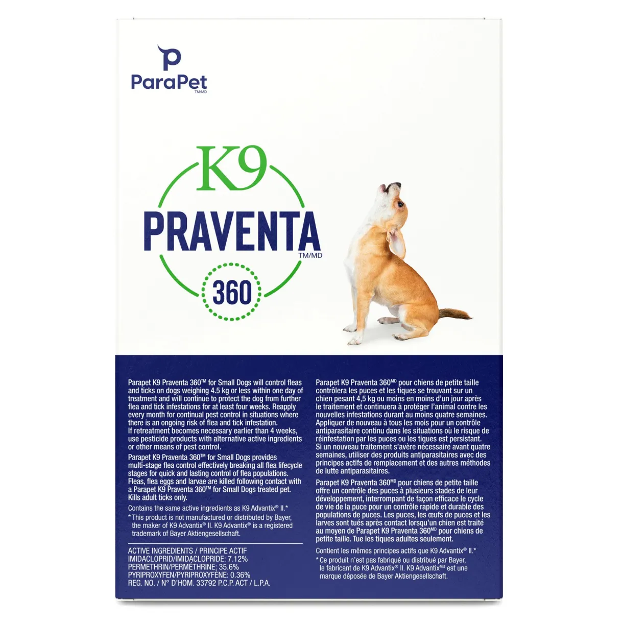 K9 Praventa 360 Flea & Tick Treatment - Small Dogs up to 4.5kg - 1 Tube
