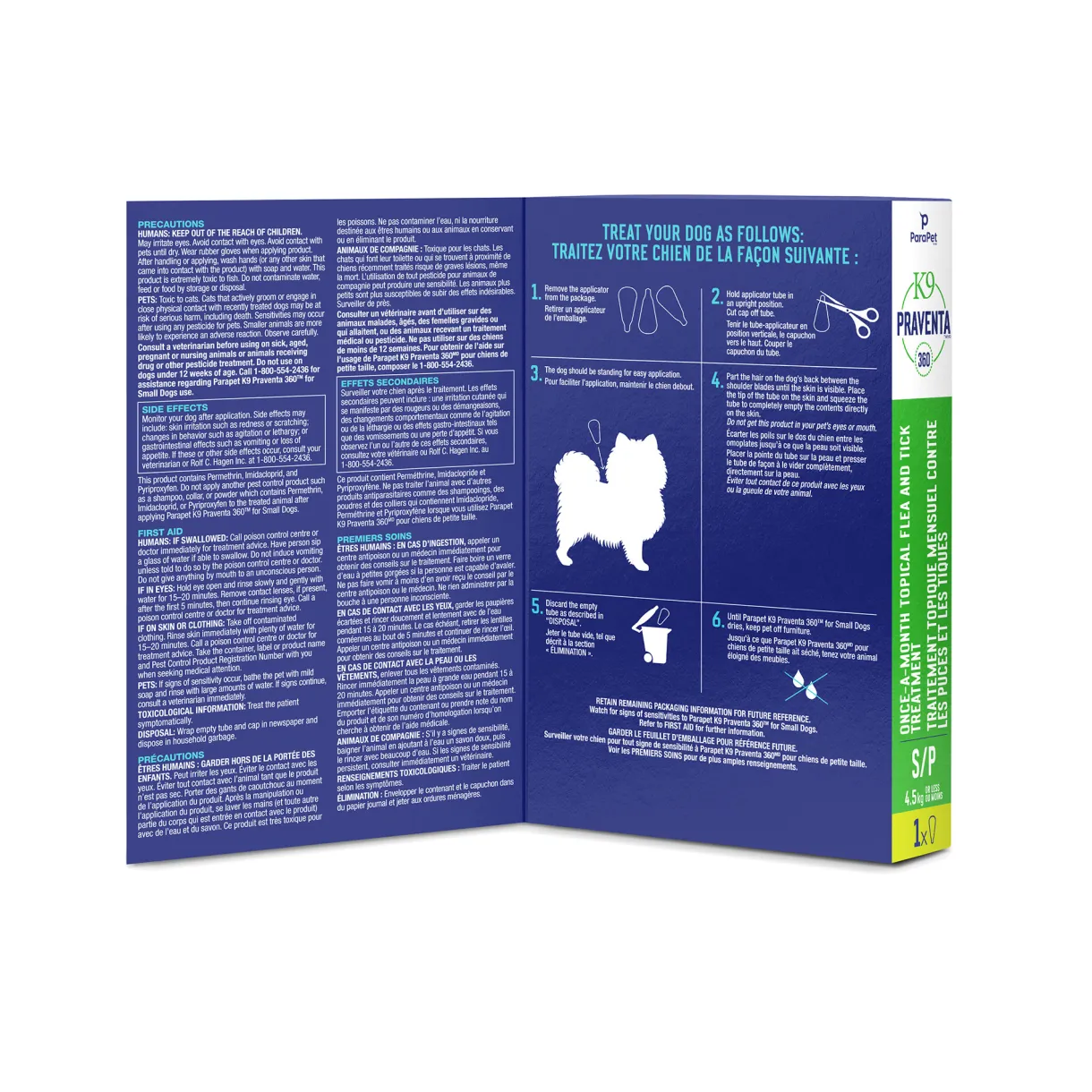 K9 Praventa 360 Flea & Tick Treatment - Small Dogs up to 4.5kg - 1 Tube