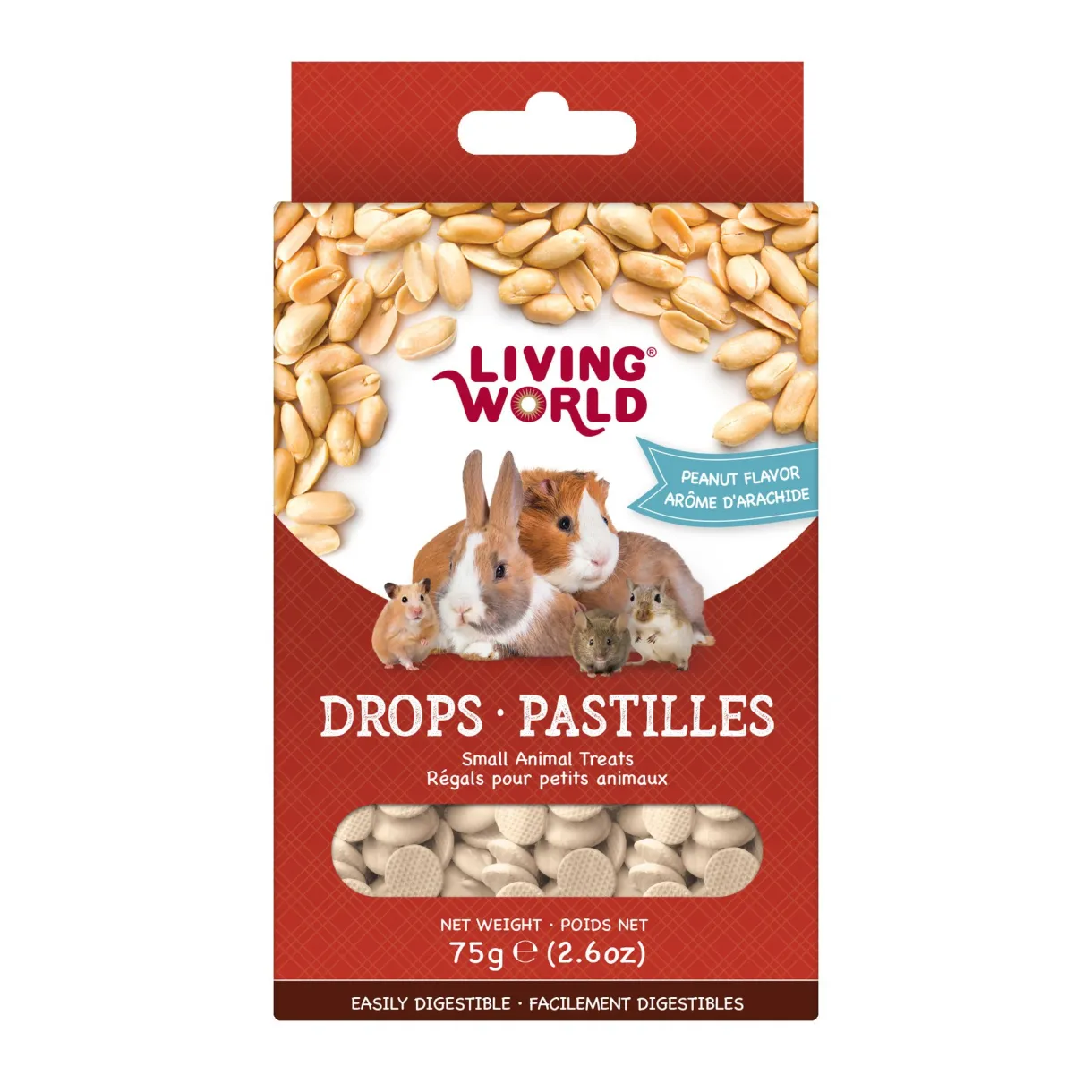 Living World Small Animal Drops Peanut Flavour 75g (2.6oz)
