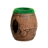 Mossy Single Barrel Hideout Aquarium Ornament