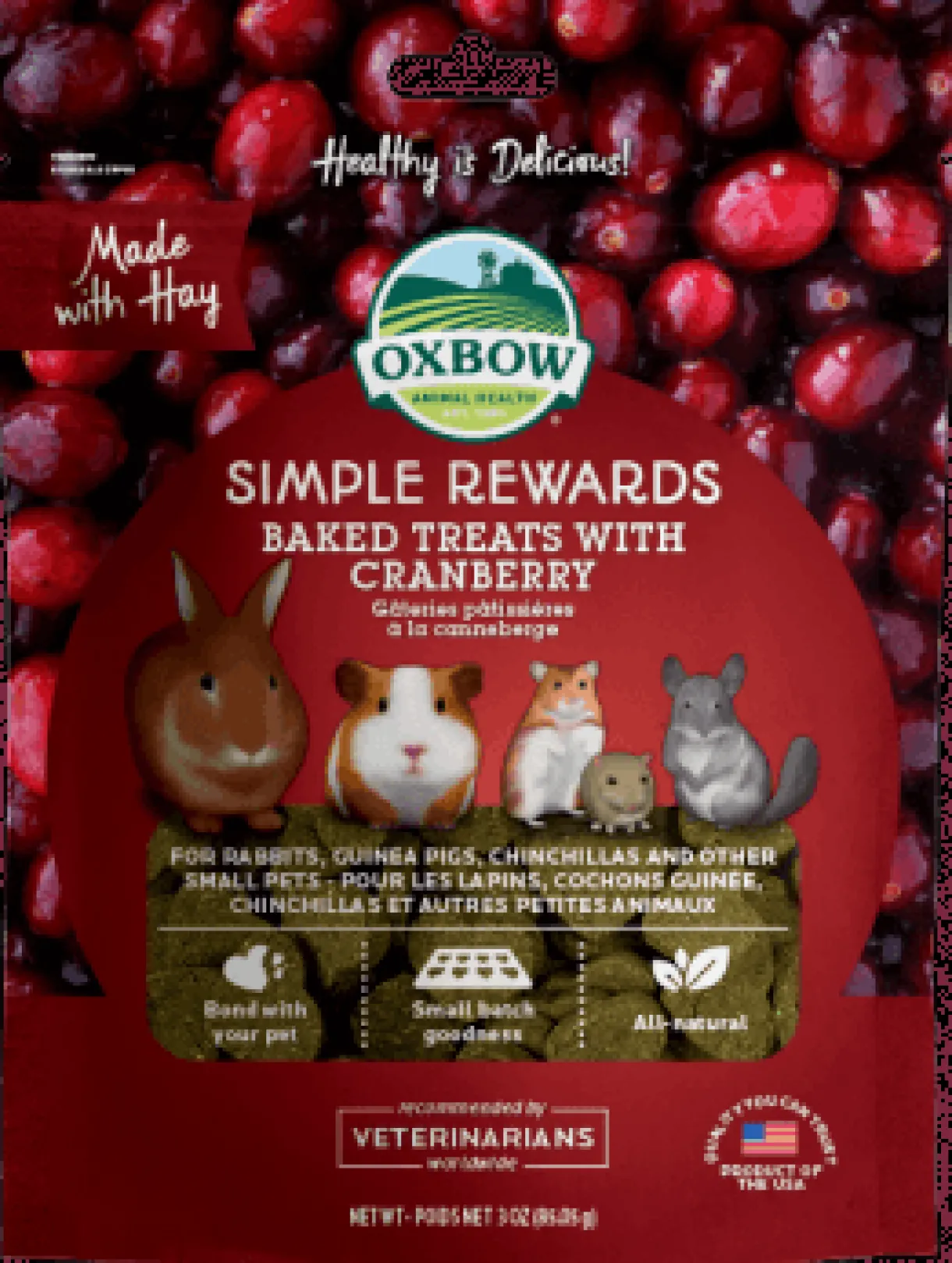 Oxbow Simple Rewards Baked Treats - Cranberry