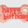 Pink Happy Birthday 6" Bone Dog Cookie