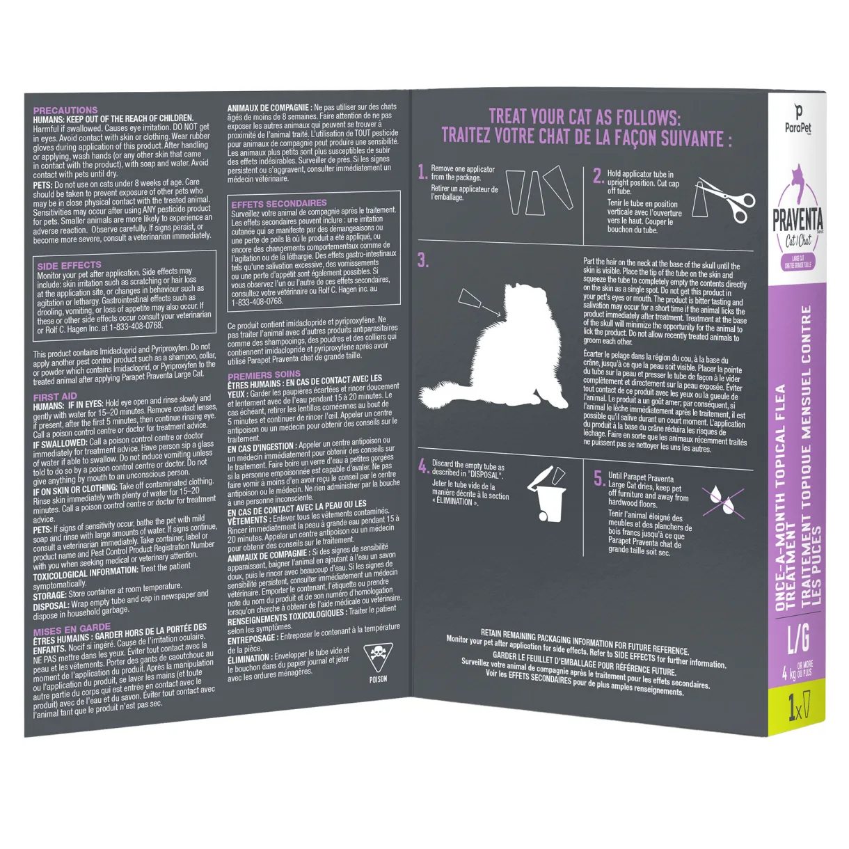Praventa Flea Treatment - Large Cats 4 kg and over - 1 Tube