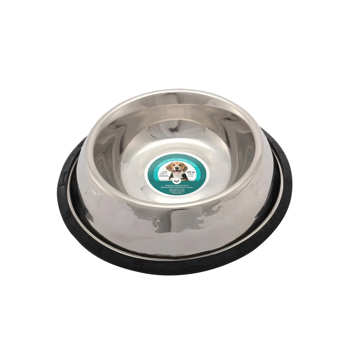 Stainless Steel Non Spill Dog Dish S 473ml